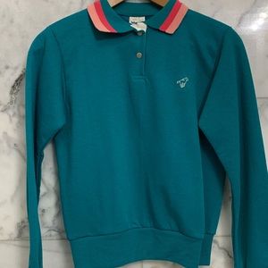 TEAL WRANGLER SWEATSUIT 80s VINTAGE STRIPES
